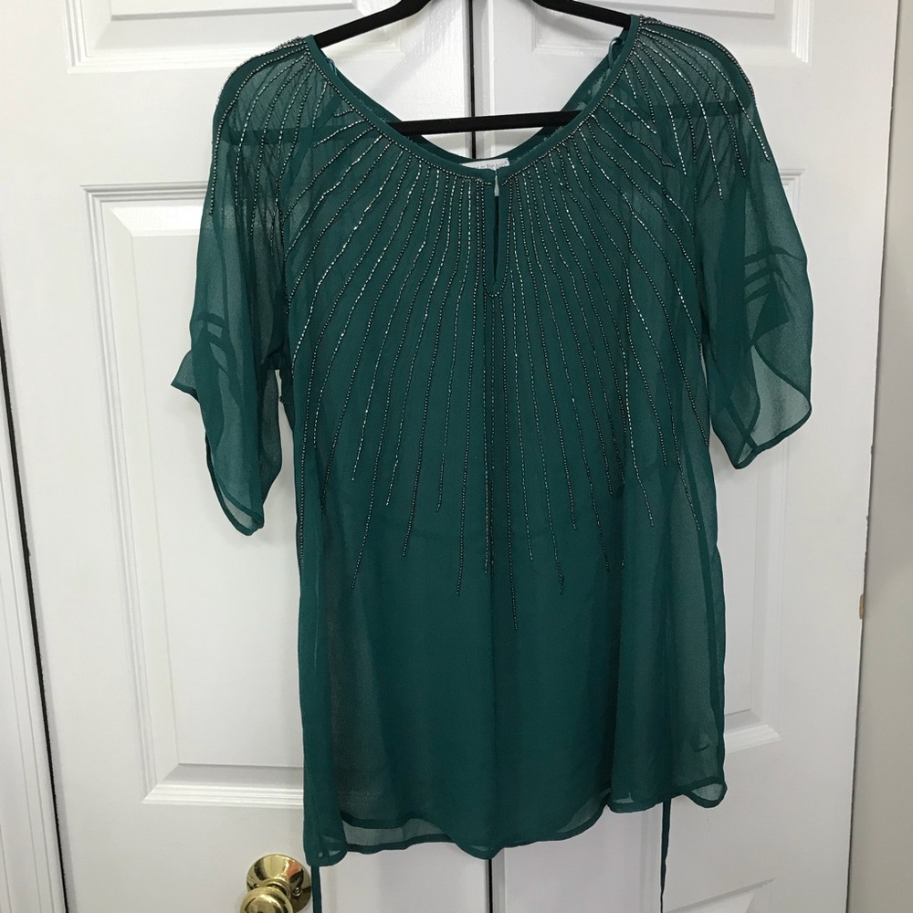A Pea in the Pod, Beaded Maternity Sheer Tunic